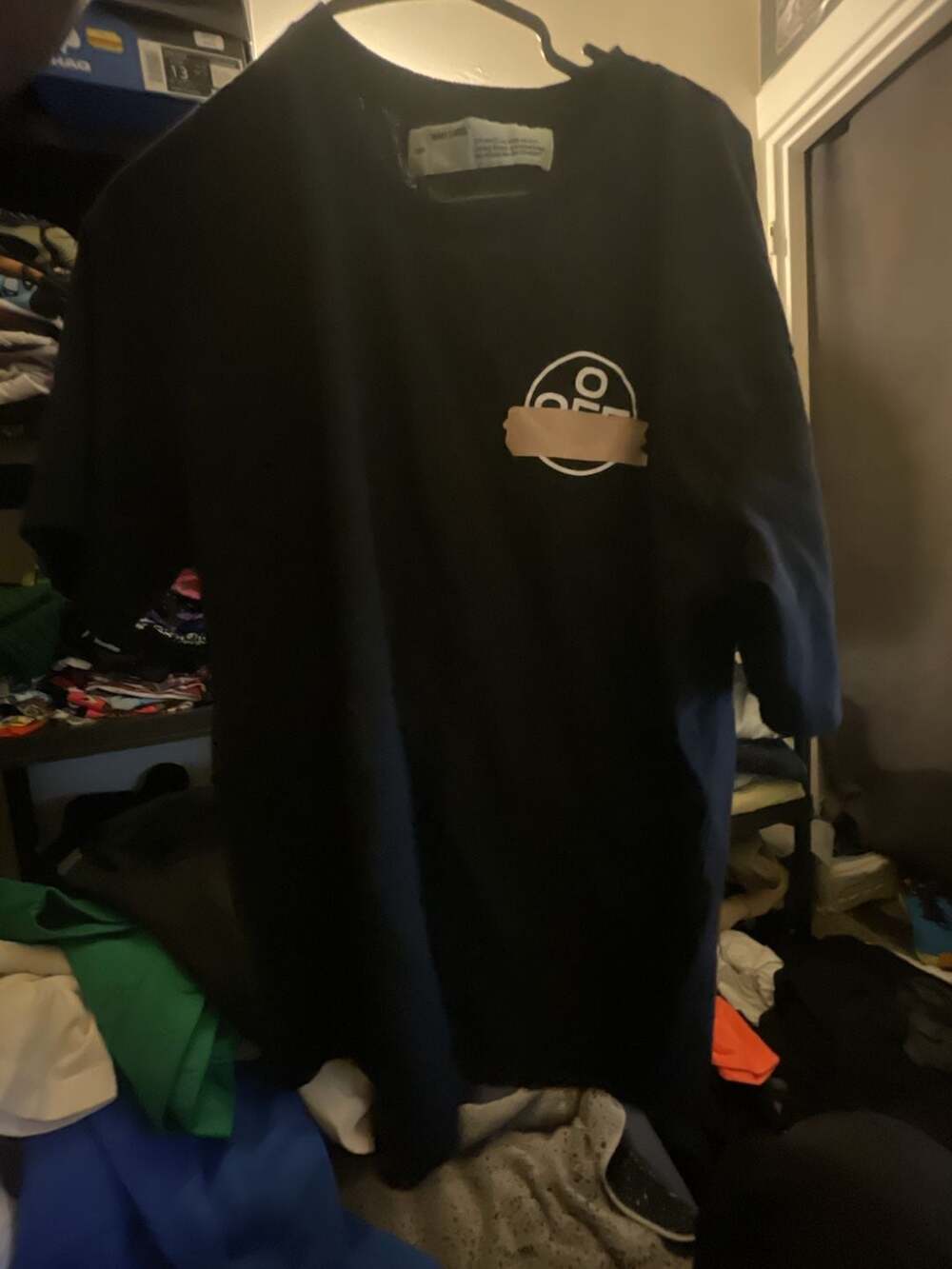 Off-White Tape Arrows Black Cotton T-Shirt Size L